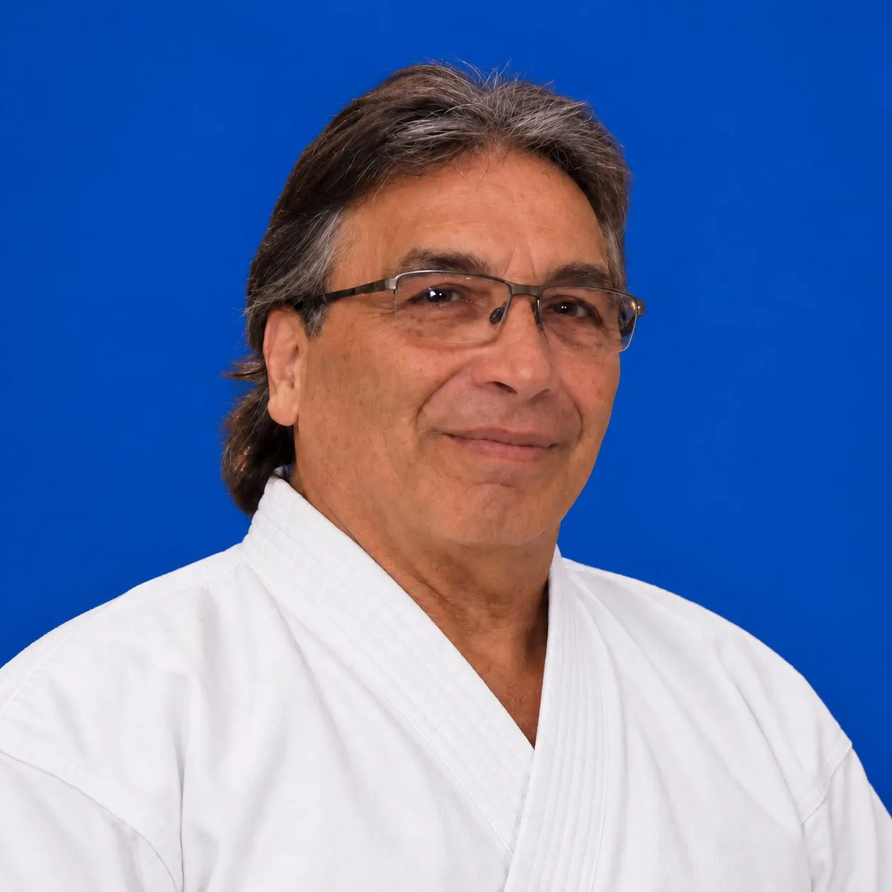 Shihan Richard A. Savagian of Wado-Ryu USA in a white karate gi